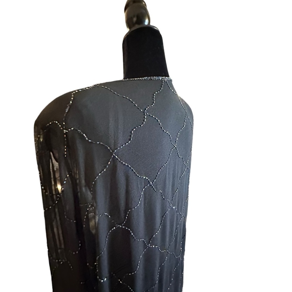 Bohemian, Black, Sheer & Beaded, Long Sleeve Cover Up - Picture 10 of 16